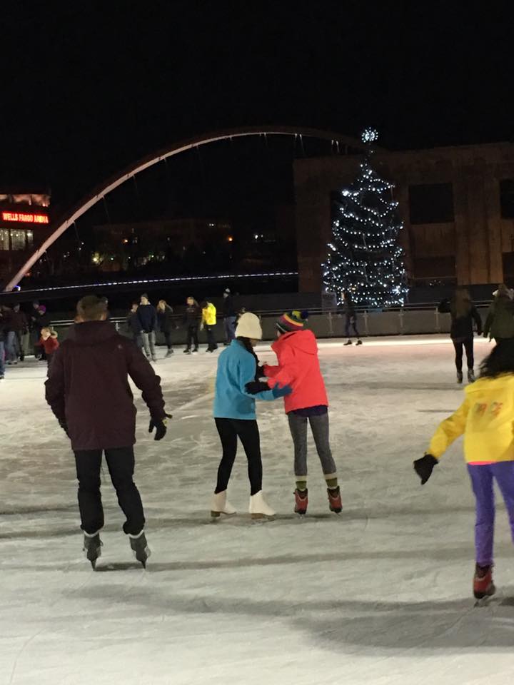 Holiday Ice skating at Brenton Skating Plaza - Des Moines